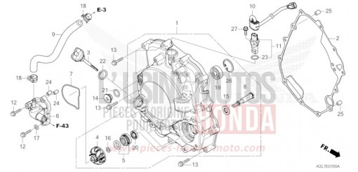 PANNEAU CARTER-MOTEUR D./POMPE A EAU ADV350AP de 2023